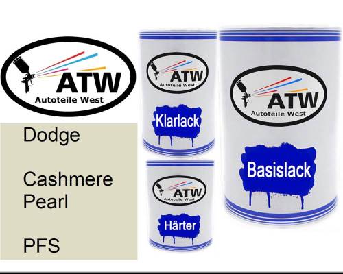Dodge, Cashmere Pearl, PFS: 500ml Lackdose + 500ml Klarlack + 250ml Härter - Set, von ATW Autoteile West.